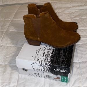 Kensie Garry Brown Suede Ankle Bootie